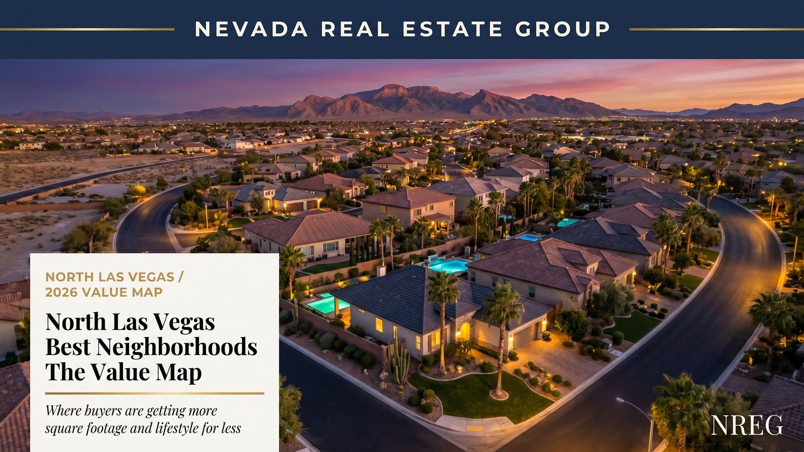North Las Vegas Nevada residential tract homes with desert landscape, affordable new construction community for first-time buyers