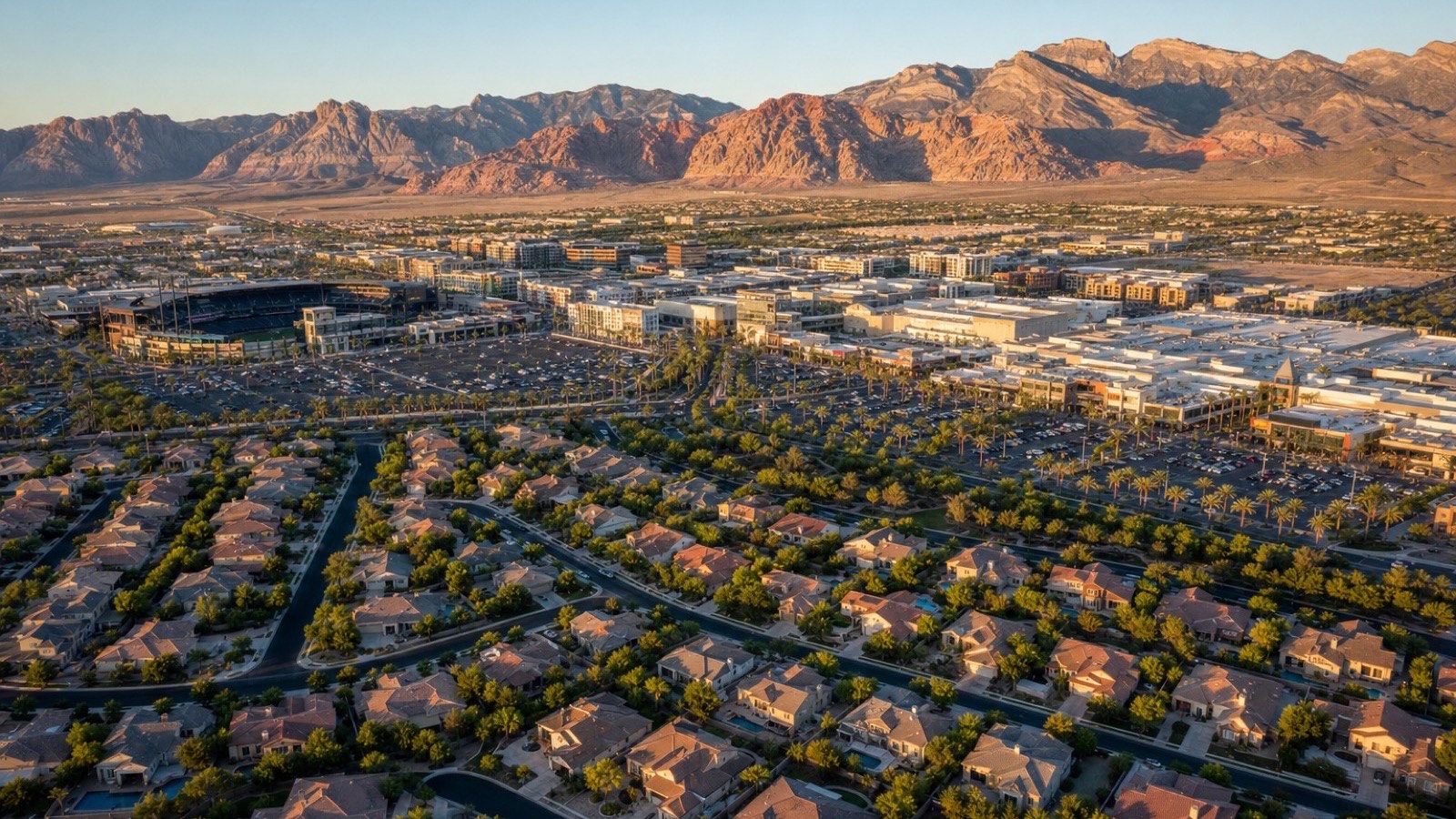 Las Vegas valley representing Nevada's no-state-income-tax advantage over Utah for relocating buyers