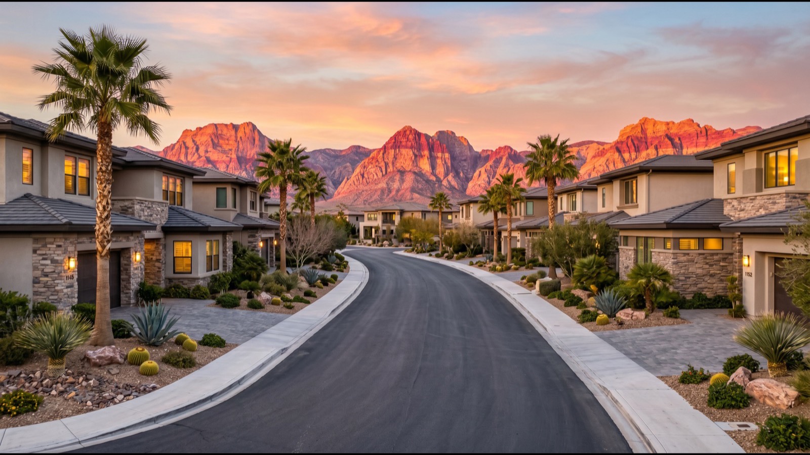 Summerlin master-planned community with Red Rock Canyon escarpment forming the western boundary Las Vegas 2026